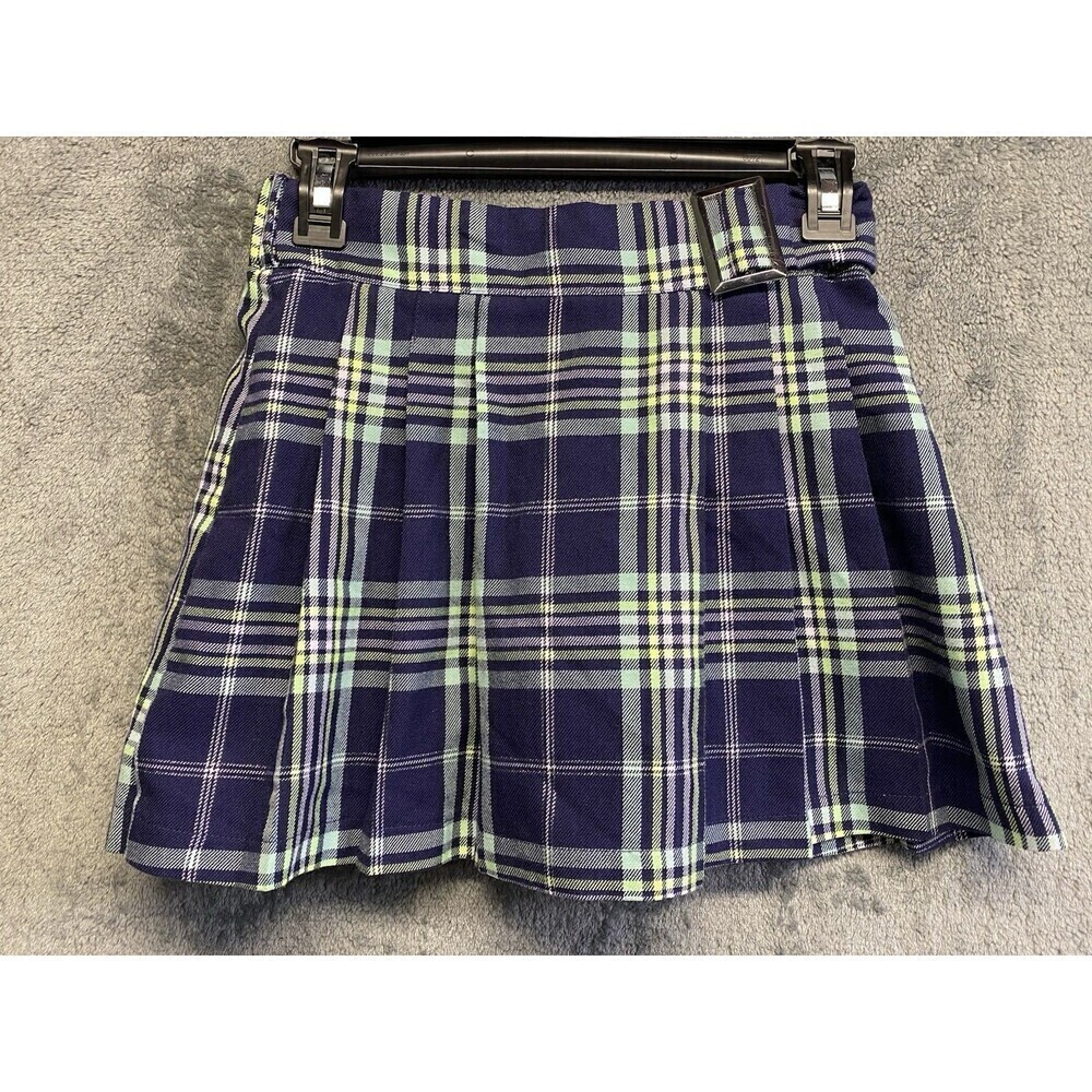 Justice Girls Faux Wrap Plaid Skirt Size L 12/14 - Picture 6 of 12